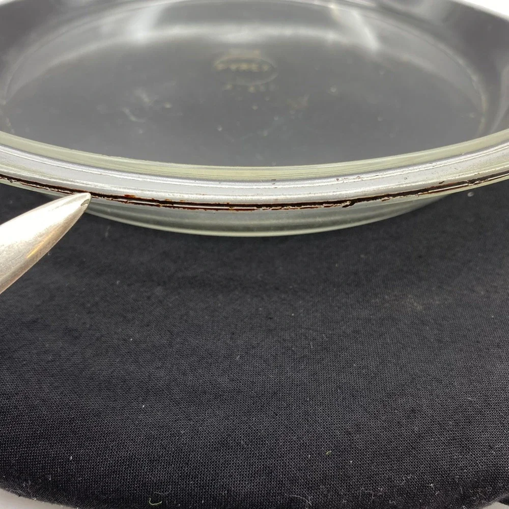Pyrex 10in Pie Plate Clear Glass Vintage 209 Round Baking Dish Wide Rim Rustic